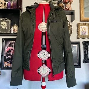 Members Only Green Hooded Jacket